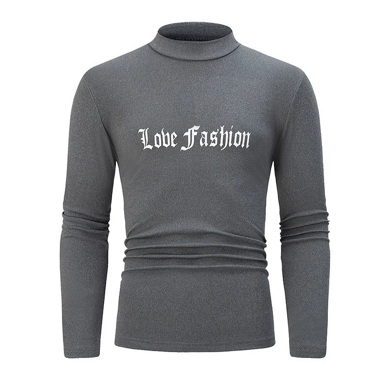 1/3 Piece Men's Long Sleeved Top Mid Neck T-shirt Youth Autumn And Winter Casual Sports Comfortable Plus Size Trendy Inside