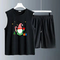 Men's Tank top Sets Men's sweatshirt set Polyester Short Sleeve+ Shorts Fashion Summe men's chandals men's set  Breathable