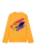 New unisex T-shirt, high street style gradient paint bear print long sleeve, casual short sleeve couple T-shirt