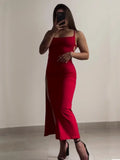 2025 explosive new dress summer high sensibility halter strap Spice Girl bag hip dress