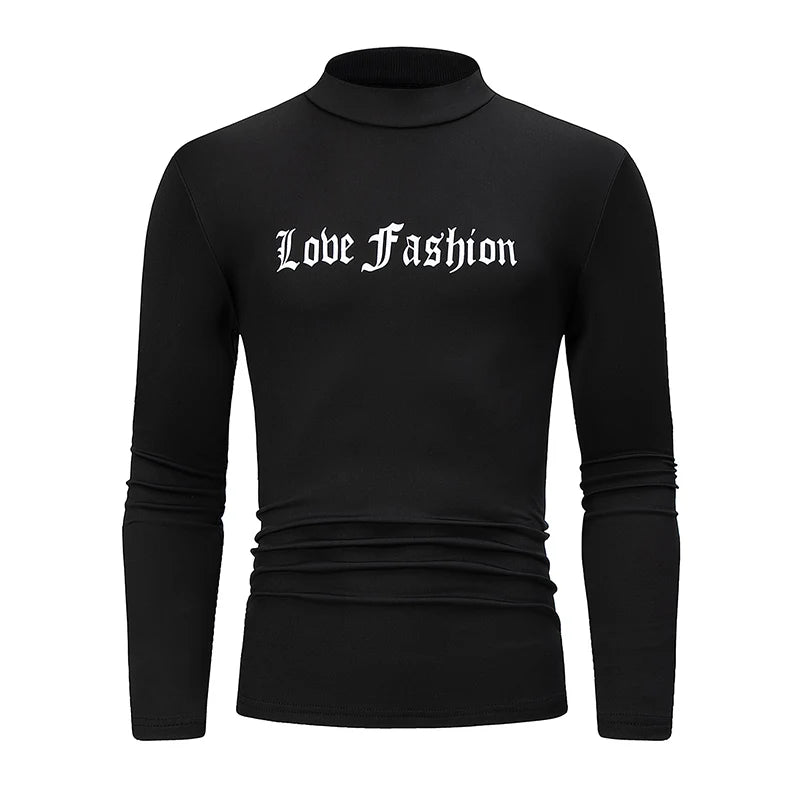 1/3 Piece Men's Long Sleeved Top Mid Neck T-shirt Youth Autumn And Winter Casual Sports Comfortable Plus Size Trendy Inside