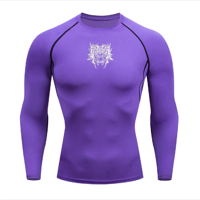 Men's Women's Quick Dry Sports Long Sleeve T-shirt, Stylish Monochromatic Abstract Spiky Frost Pattern, Moisture Wicking Elas