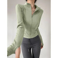 S-3XL Sun Quick Drying Sports Coat Women's Tight Top Yoga Jacket Long Sleeve Zipper Jacket Running Fitness Women's Jacket