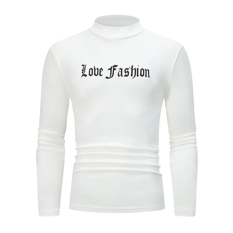 1/3 Piece Men's Long Sleeved Top Mid Neck T-shirt Youth Autumn And Winter Casual Sports Comfortable Plus Size Trendy Inside