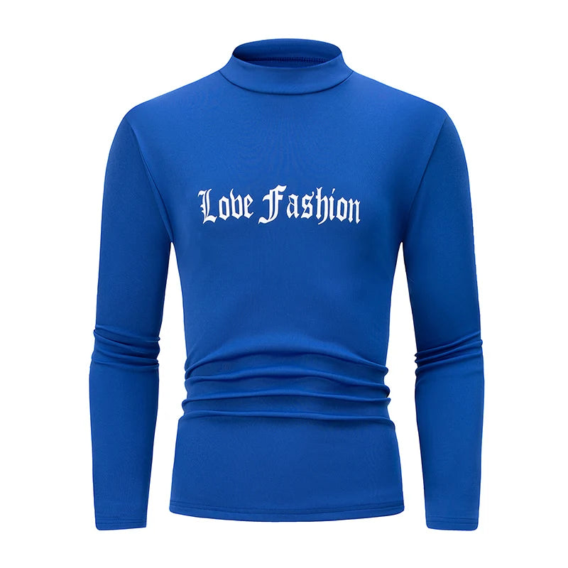 1/3 Piece Men's Long Sleeved Top Mid Neck T-shirt Youth Autumn And Winter Casual Sports Comfortable Plus Size Trendy Inside