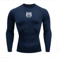 Men's Women's Quick Dry Sports Long Sleeve T-shirt, Stylish Monochromatic Abstract Spiky Frost Pattern, Moisture Wicking Elas