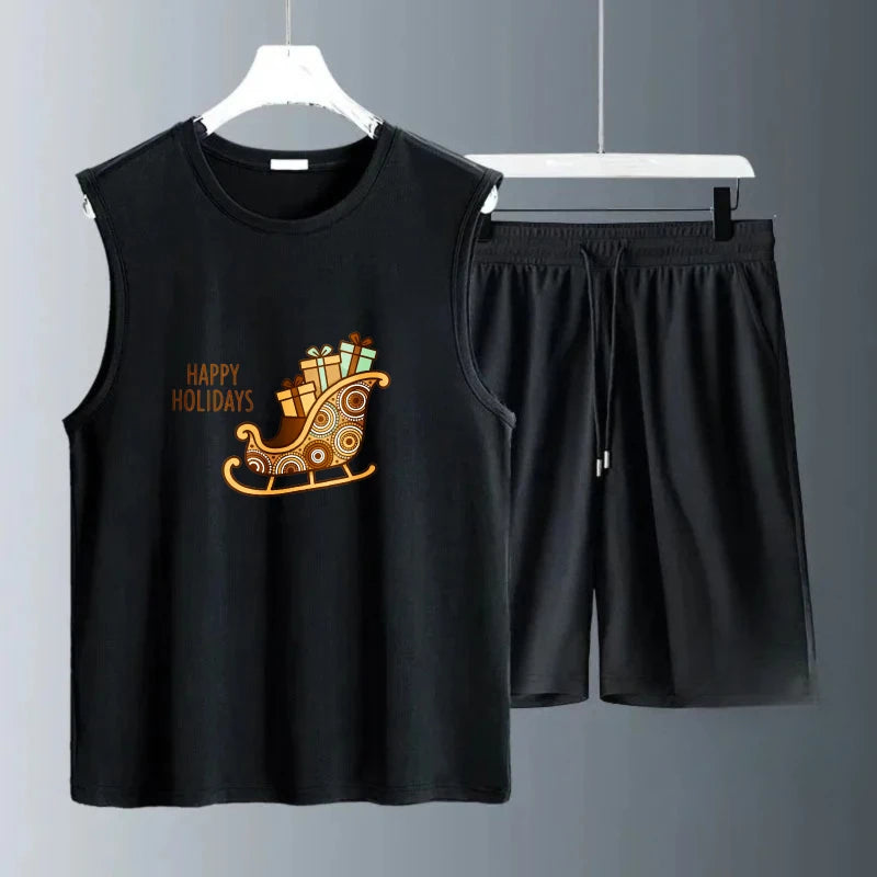 Men's Tank top Sets Men's sweatshirt set Breathable Short Sleeve+ Shorts football new men's sets Fashion Polyester Summe
