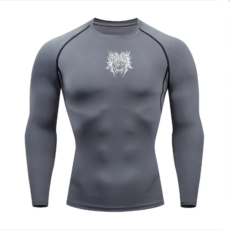Men's Women's Quick Dry Sports Long Sleeve T-shirt, Stylish Monochromatic Abstract Spiky Frost Pattern, Moisture Wicking Elas