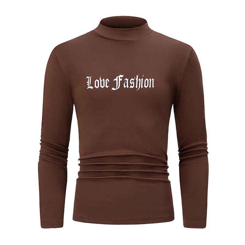 1/3 Piece Men's Long Sleeved Top Mid Neck T-shirt Youth Autumn And Winter Casual Sports Comfortable Plus Size Trendy Inside