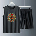 Men's Tank top Sets new men's sets men's clothing set men's chandals Summe Polyester Fashion Short Sleeve+ Shorts Breathable